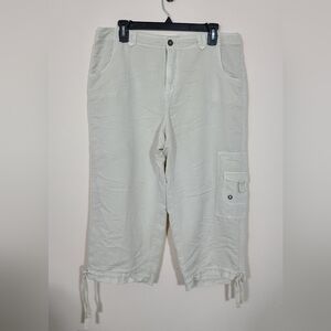 Khakis Casual Khaki Cargo Drawstring Capri‎ Pants Womens Size 12